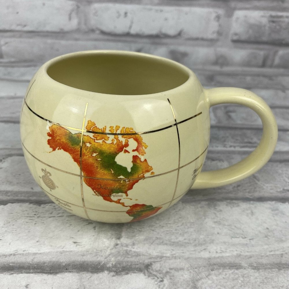 FTD World Earth Globe Map Coffee Cup Mug Round